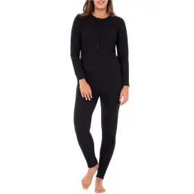 Fruit Of The Loom 761253246088 Womens Micro Waffle Premium Thermal Union Suit Black Medium-large