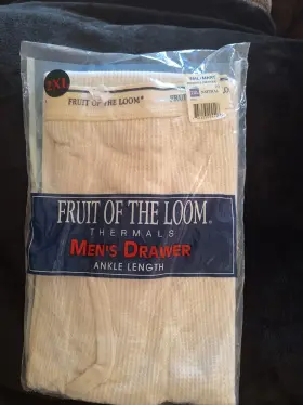 Fruit Of The Loom 761253294546 Thermal Pants Mens Size 2xl Underwear Natural White Vintage