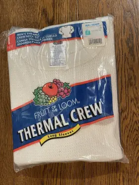 Fruit Of The Loom 761253294591 Vtg 2003 Long John S Shirt Thermal Crew L/s Waffle Men L New