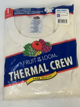 Fruit Of The Loom 761253294614 Thermal Crew Long Sleeve Shirt Size 2xl Vintage 2003