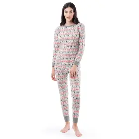 Fruit Of The Loom 761253304511 Womens Micro Waffle Premium Thermal Set Fair Isle White