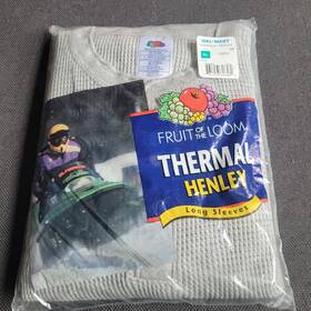 Fruit Of The Loom 761253326674 Nos 2001 Mens Thermal Crew Waffle Shirt Sz Xl New