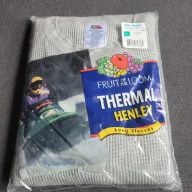 Fruit Of The Loom 761253326674 Nos 2001 Mens Thermal Crew Waffle Shirt Sz Xl New