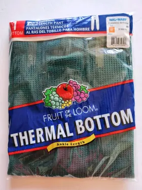 Fruit Of The Loom 761253326957 Green Men Thermal Ankle Length Base Layer Pant Medium 32-34