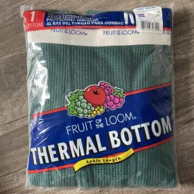 Fruit Of The Loom 761253327022 New Mens Forest Green Ankle Length Thermal Bottom 2003 Xxl