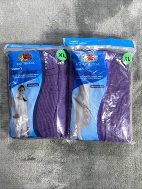 Fruit Of The Loom 761253562003 Thermal Underware Waffle Pant And Ls Crew Top Purple Xl 16-18