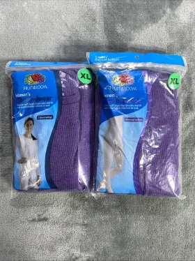 Fruit Of The Loom 761253562003 Thermal Underware Waffle Pant And Ls Crew Top Purple Xl 16-18