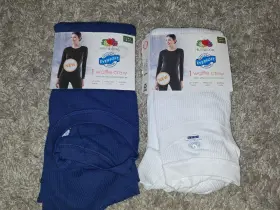 Eb27 Fruit Of The Loom Lot 2 Womens Xl Waffle Crews White/navy New