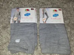 Eb29 Fruit Of The Loom Womens Small Waffle Thermal Set Gray Shirt And Pants New