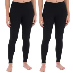 Wrt20946 Fruit Of The Loom Womens Micro Waffle Thermal Bottom X-large Black/black