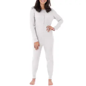 Wrt20996 Fruit Of The Loom Womens Micro Waffle Premium Thermal Union Suit White 3x