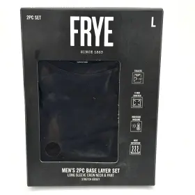 Frye 190131169889 Mens Jersey Knit Stretch Long Sleeve Crew Neck And Pant Set Base Layer Lge