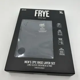 Fr26165as-1c Frye Mens Size Xl Gray Base Layer Set Long Sleeve Crew And Pant 2 Piece New