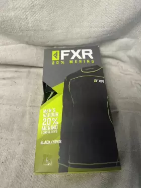 191306-1065-13 Fxr Men S Vapour 20% Merino Longsleeve Black/hi-vis L