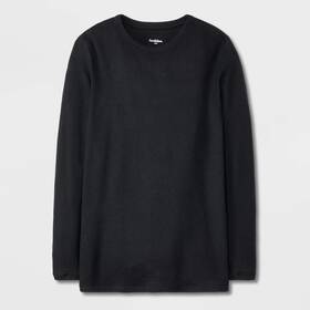 Goodfellow 198101558190 And Co Mens Long Sleeve Thermal Underwear Shirt Large Relaxed Fit Blac