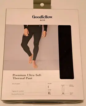 Goodfellow & Co 195994052323 And Mens Xl 40/42 Black Premium Ultra Soft Thermal Pant