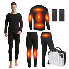 Gpiopgho 165344552286 Thermal Underwear For Men With Power Bank Electric Heated S