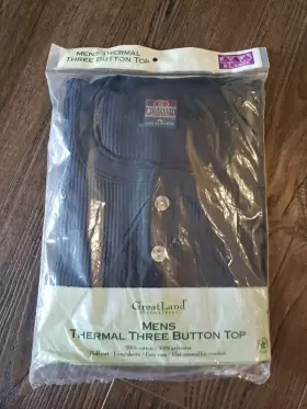 Greatland 043935651077 Vtg 1994 Thermal Wear Blue Three Button Long John Shirt Mens Xl New