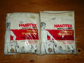 Handtex 049339000022 Lot 2 Vtg Men S Heavy Weight Thermal Underwear Xl Shirt/large Pants Nos