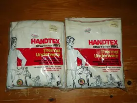 Handtex 049339000022 Lot 2 Vtg Men S Heavy Weight Thermal Underwear Xl Shirt/large Pants Nos