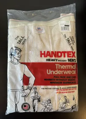 Handtex 049339000183 Vintage Nip Long Johns Thermal Underwear Mens Xl Tall Waffle Knit Usa