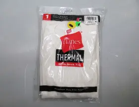 Hanes 043935124830 Vintage Thermal Shirt Mens M Crew Neck New Nos Nip Y2k 2000