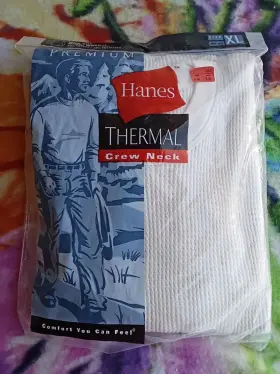 Hanes 043935124854 Vintage 90s Nwt Sealed Thermal Crew Neck Top Long Sleeve Shirt Size Xl
