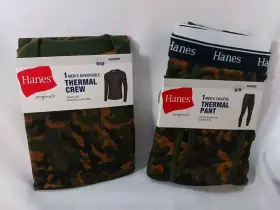 Hanes 058185884496 Thermal Crew Camo Medium Shirt/pants
