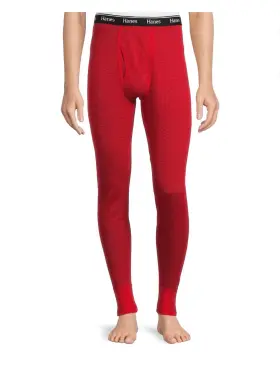 Hanes 058185884632 Men S Size 2xl Thermal Pants Bottoms Tagless Comfort Elastic Burgundy
