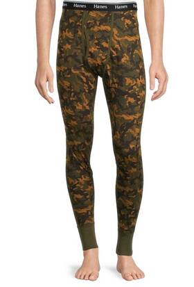 Hanes 058185884748 Originals Mens Raschel Reversible Knit Thermal Bottom Size Medium Camo