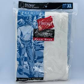 Hanes 075338079486 Vtg 1999 Premium Thermal Crew Neck Top Mens Xl 46-48 Long Sleeve Nip Nos