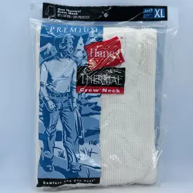 Hanes 075338079486 Vtg 1999 Premium Thermal Crew Neck Top Mens Xl 46-48 Long Sleeve Nip Nos