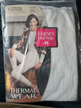 Hanes 075338870007 Vintage 1997 Her Way Thermal Wear Bottom Womens Size 3xl Waffle Weave F