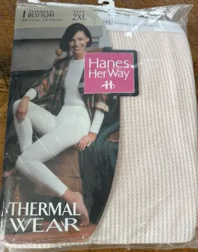 Hanes 075338909035 Vintage Nos Her Way Thermal Wear Bottoms Pink Sz 2xl 1996
