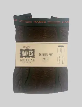 20792 Hanes Knitting Company Mens Army Green Thermal Pant Size Medium 34-36
