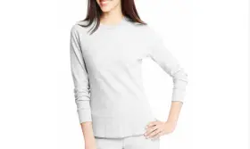 Hanes 721357242317 New Womens Thermal Crew Tagless Long Slevee Color Ivory Size 3xl