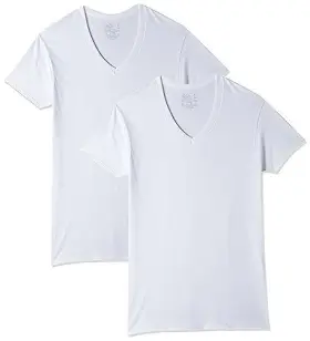 709bp5 Hanes Mens Underwear V-neck T-shirt Multipack Large White - 12 Pack