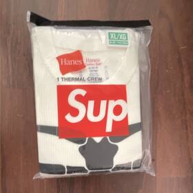 Hanes Supreme Fw25a29 X Skeleton Bones Thermal Long Sleeve Xl White Ds Fw25