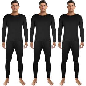 Haysandy Or2099 3 Sets Thermal Underwear For Men Soft Long Base Layer Thermals Flee