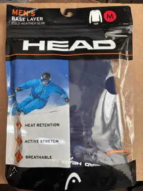 Head 079809130577 Mens Base Layer Top Cold Weather Gear Blue Size M