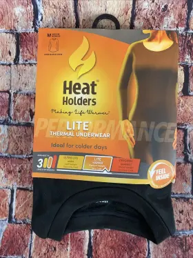 Heat Holders 886590038230 Lite Warm Base Layer Top Womens Medium Black Long Sleeve Crew Neck