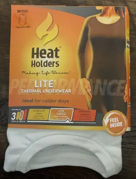 Heat Holders 886590038315 New Lite Thermal Underwear Womens White Med Long Sleeve Crew Shirt