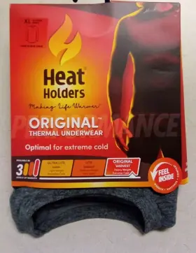 Heat Holders 886590063676 Originals Mens Long Sleeve Crew Thermal Underwear Size Xl Charcoal