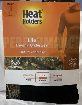 Heat Holders 886590076966 New Lite Thermal Underwear Mens M Long Pants Camo/black