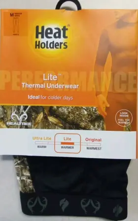 Hrtm07696 Heat Holders Lite Thermal Underwear Mens Long Pants Size Medium Realtree/black
