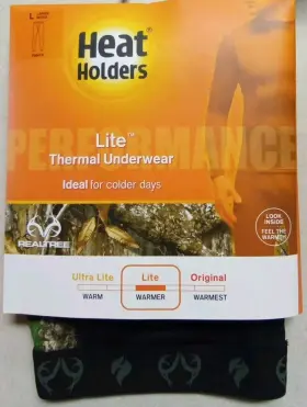 Hrtm07697 Heat Holders Lite Thermal Underwear Mens Long Pants Size Large Realtree/black