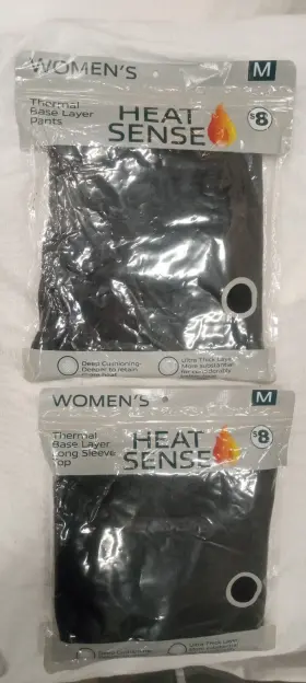 Rn57623 Heat Sense New Womans Thermal Base Layer Pants And Long Sleeve Shirt Both Medium