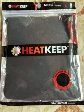 Heatkeep 192166054802 Mens Leggings Size Large Base Layer Weatherproof Technology Black New
