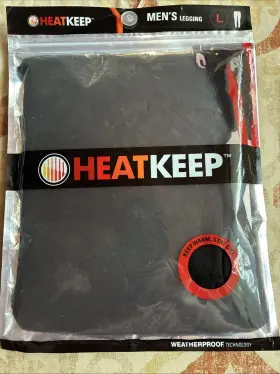 Heatkeep 192166054802 Mens Leggings Size Large Base Layer Weatherproof Technology Black New