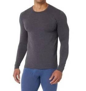 Heatkeep 192166434062 Mens Dark Grey Midweight Crewneck Base Layer Top - Size M New